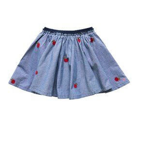 Pink Chicken Girls Gianna Skirt - Apple Embroidery